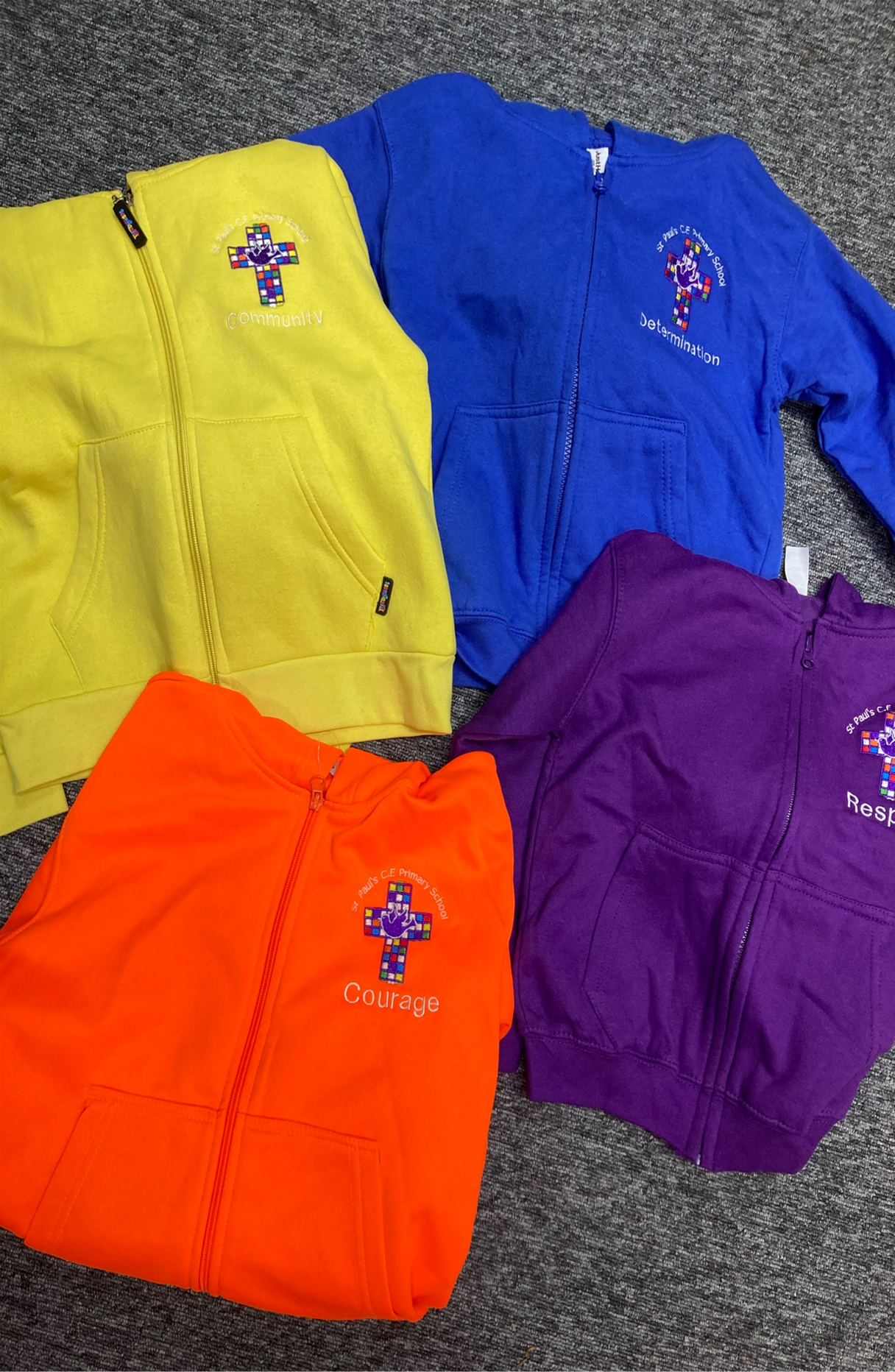 Coloured hoodies